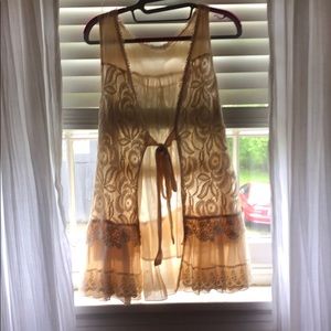 Blue bird laced tied top